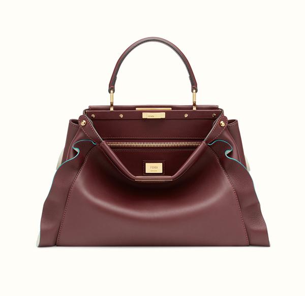 新作【フェンディ コピー FENDI】フリル Wave Regular Peekaboo Burgundy 8BN290I8MF06MQ